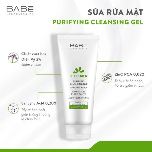 sữa rửa mặt Babe có cytobiol iris